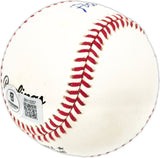 Pat McGlothin Autographed Official NL Baseball Brooklyn Dodgers Beckett BAS QR #BN13207