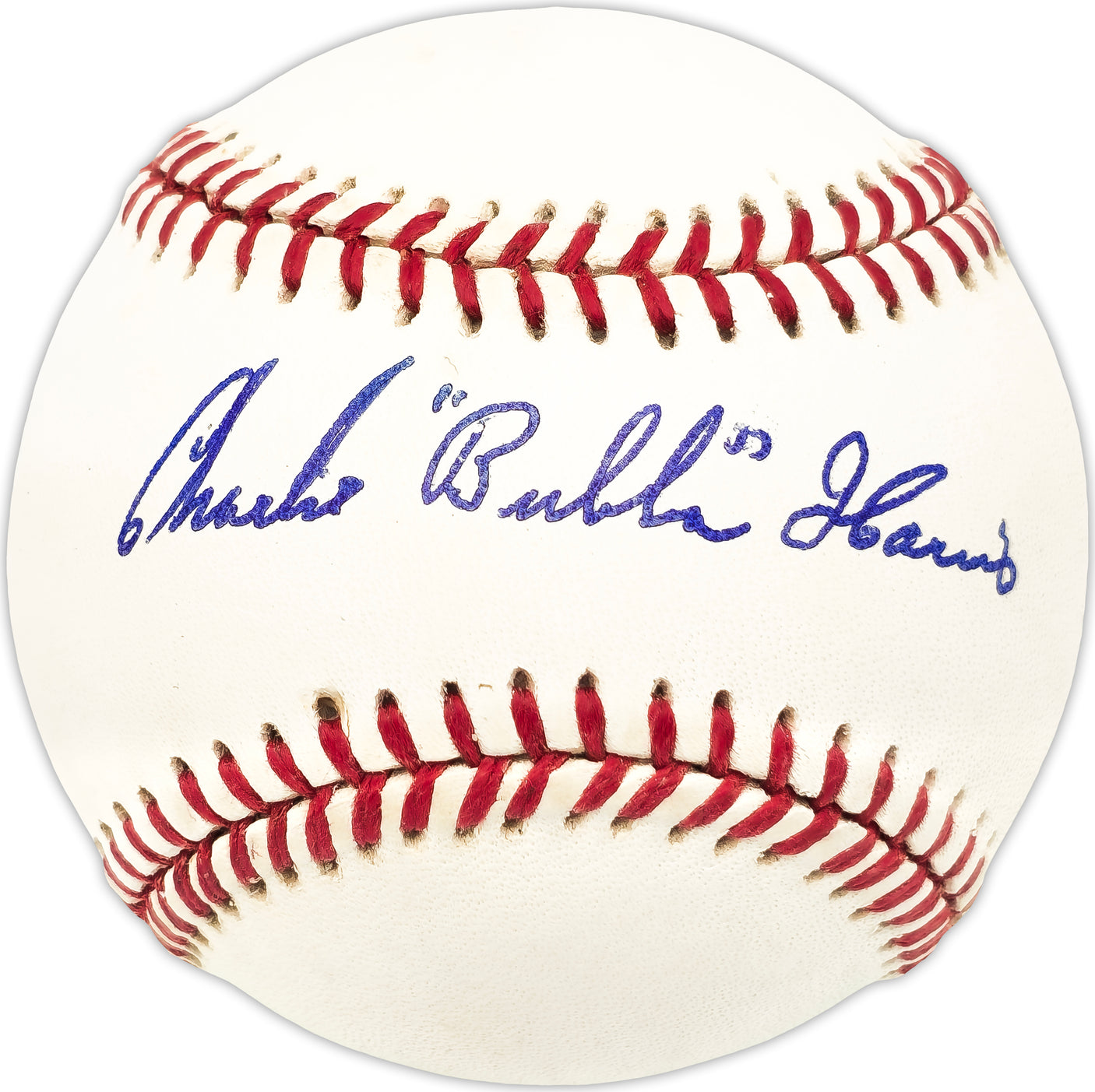Charlie Bubba Harris Autographed Official AL Baseball Phil. A's Beckett BAS QR #BN13210