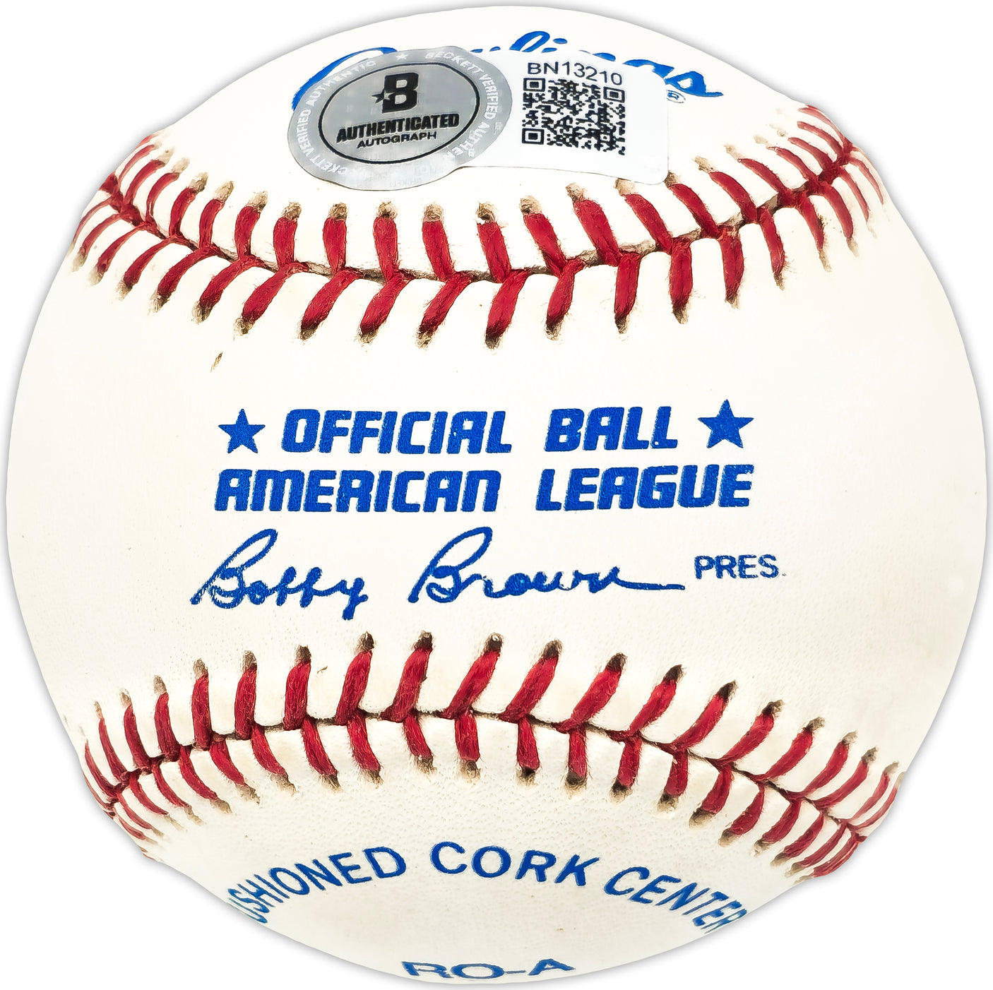 Charlie Bubba Harris Autographed Official AL Baseball Phil. A's Beckett BAS QR #BN13210