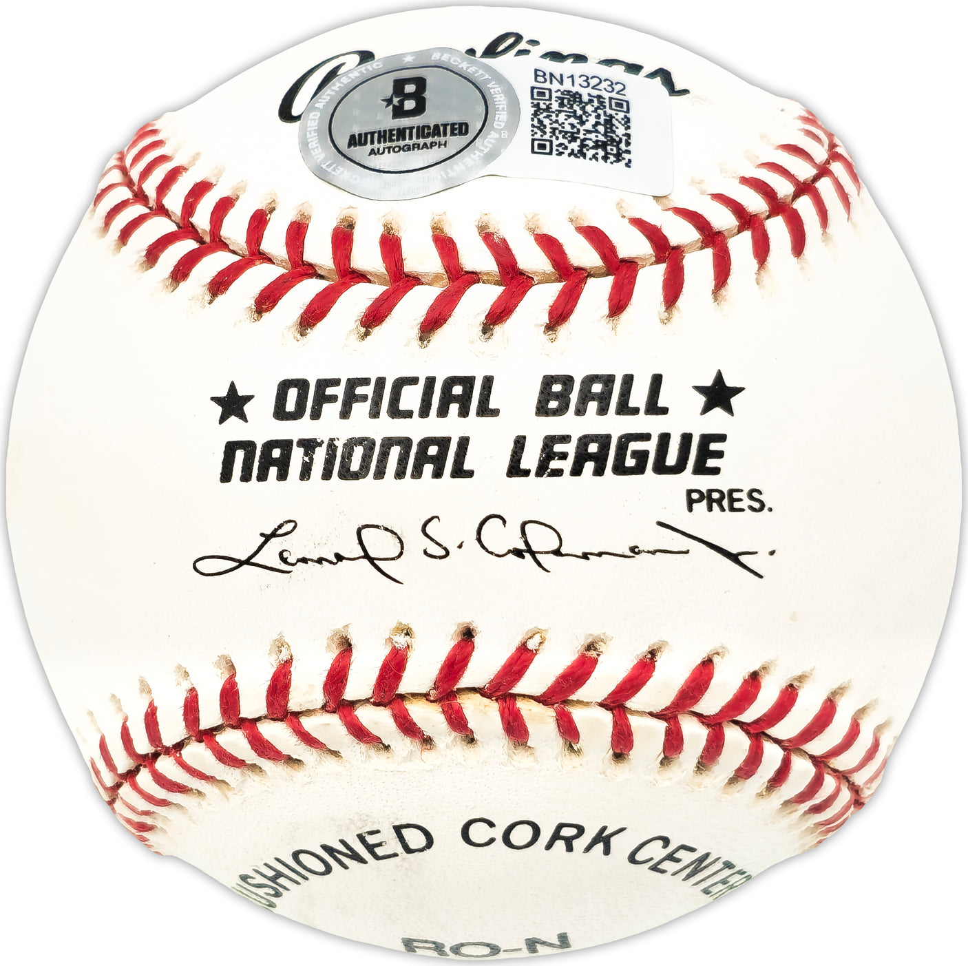 Fred Claire Autographed Official NL Baseball Los Angeles Dodgers GM Beckett BAS QR #BN13232
