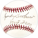 Sparky Anderson Autographed Official 1995 World Series Logo MLB Baseball Cincinnati Reds, Detroit Tigers "HOF 2000" JSA #DD61295