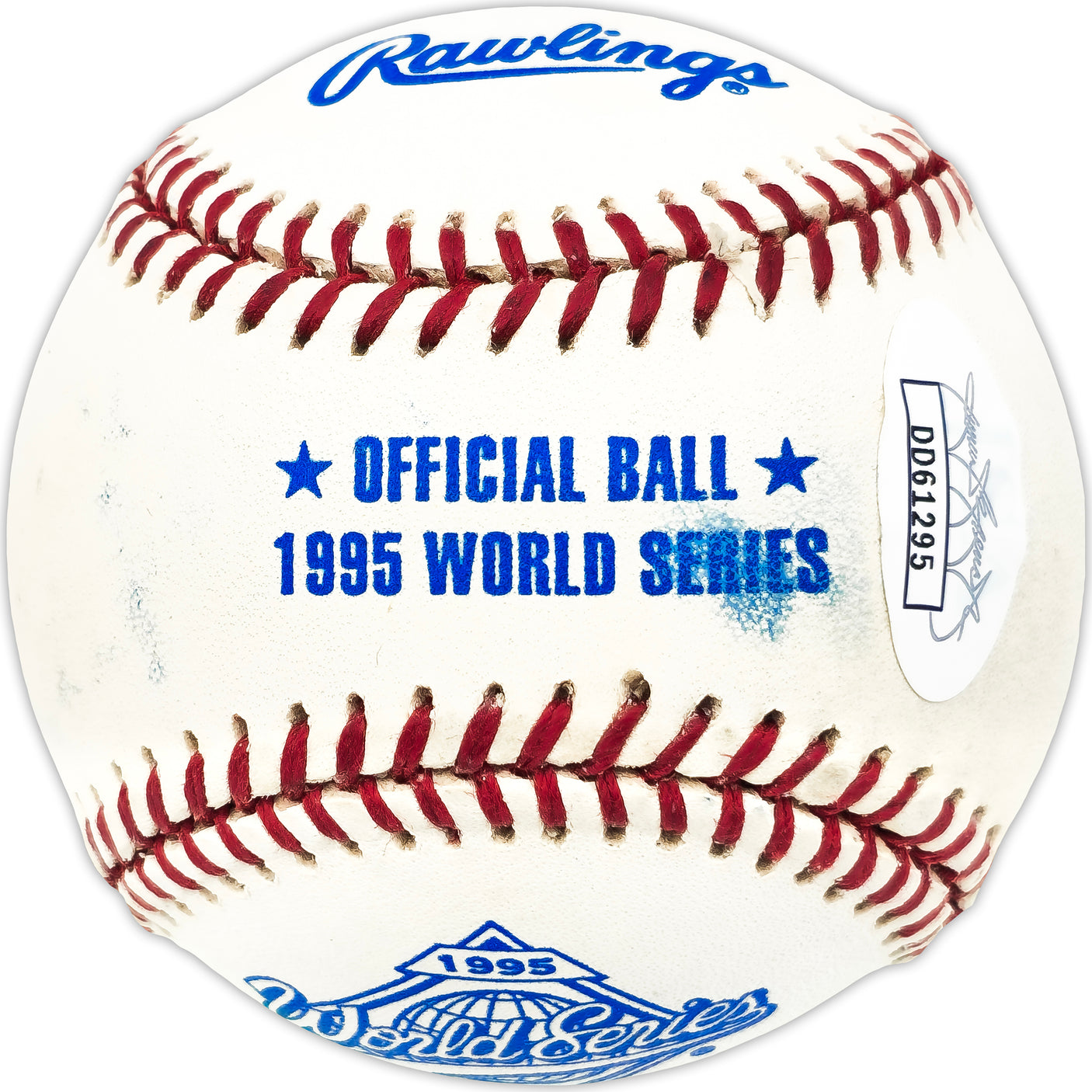 Sparky Anderson Autographed Official 1995 World Series Logo MLB Baseball Cincinnati Reds, Detroit Tigers "HOF 2000" JSA #DD61295