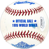 Sparky Anderson Autographed Official 1995 World Series Logo MLB Baseball Cincinnati Reds, Detroit Tigers "HOF 2000" JSA #DD61295