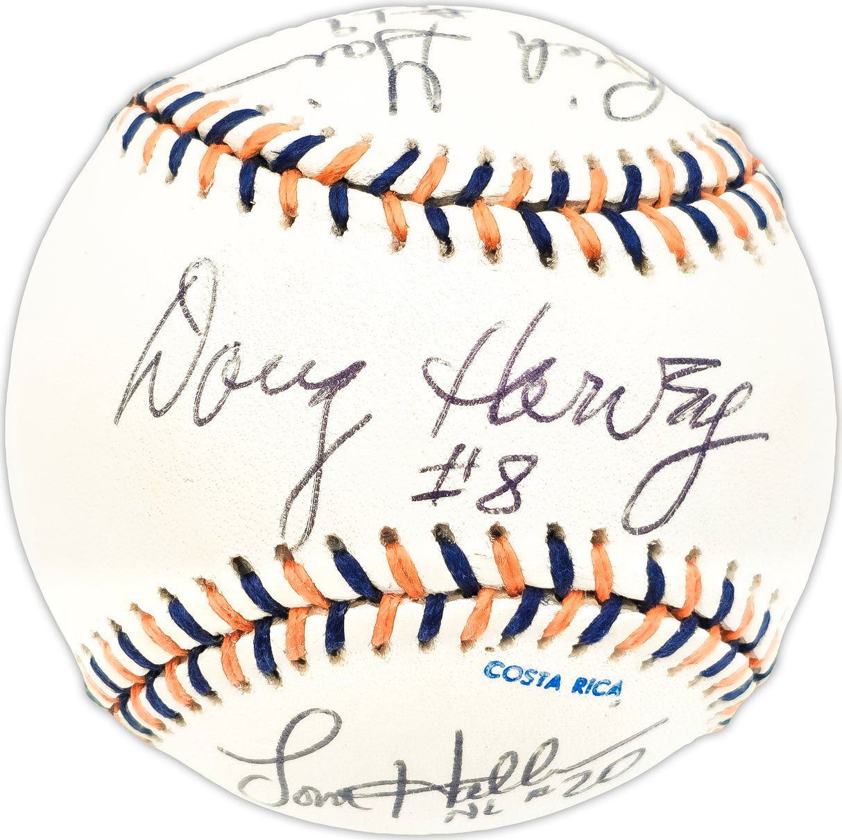 1992 MLB All Star Game Umpires Autographed Official 1992 All Star Game Logo MLB Baseball With 5 Signatures Including Doug Harvey JSA #LL64977
