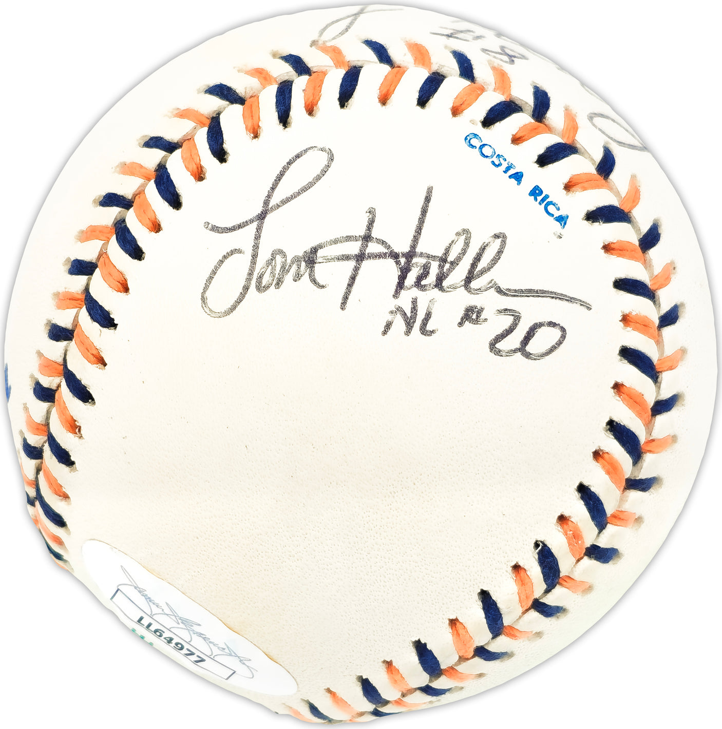1992 MLB All Star Game Umpires Autographed Official 1992 All Star Game Logo MLB Baseball With 5 Signatures Including Doug Harvey JSA #LL64977