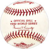 Bob Lemon Autographed Official 1990 World Series Logo MLB Baseball Cleveland Indians, New York Yankees "HOF 76" JSA #DD61282