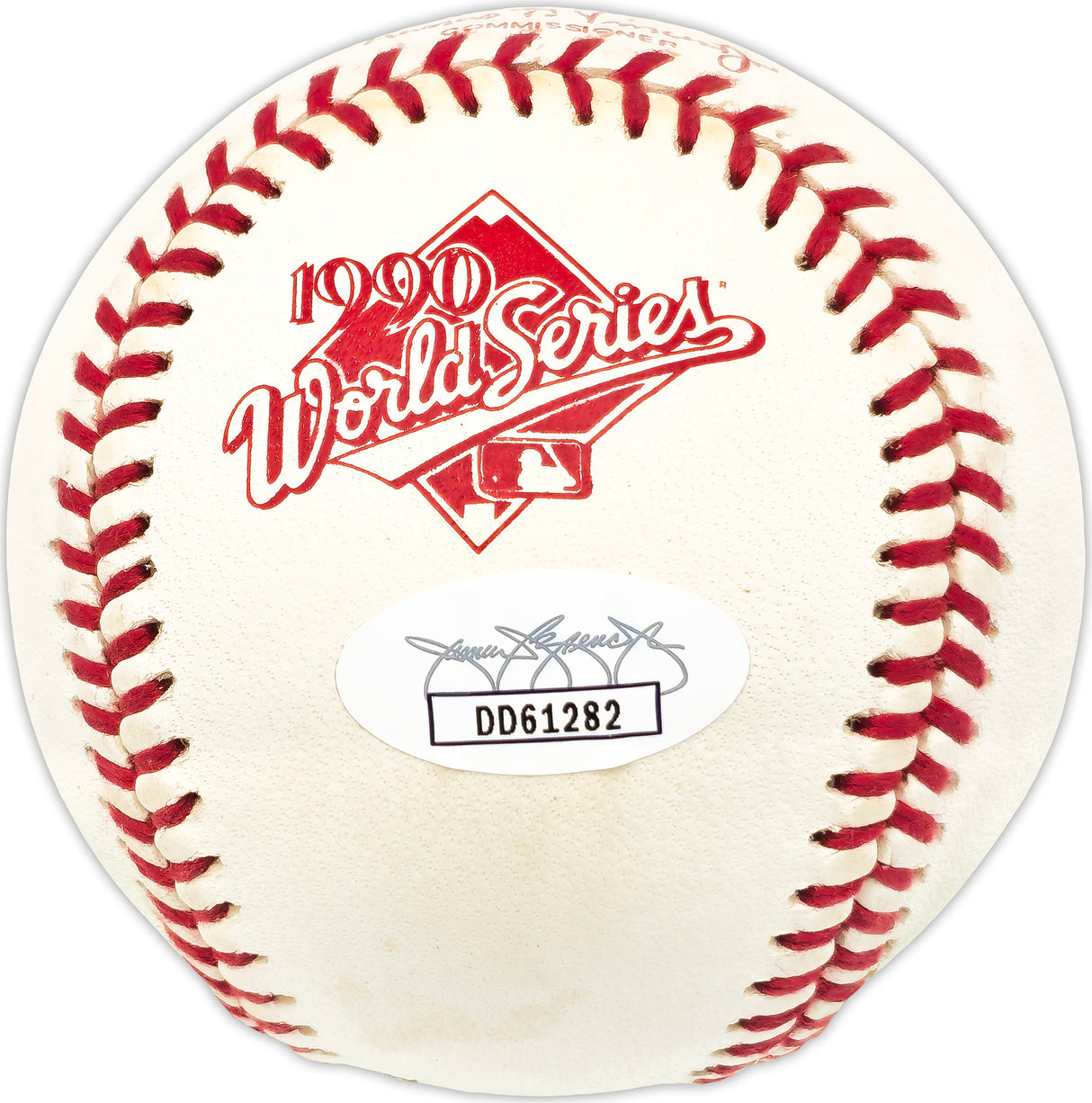 Bob Lemon Autographed Official 1990 World Series Logo MLB Baseball Cleveland Indians, New York Yankees "HOF 76" JSA #DD61282