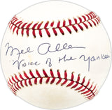 Mel Allen Autographed Official AL Baseball New York Yankees Announcer "Voice of the Yankees" JSA #JJ83200
