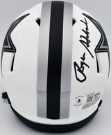 Roger Staubach Autographed Dallas Cowboys Lunar Eclipse White Speed Mini Helmet Beckett BAS Witness #WK18256