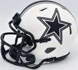 Roger Staubach Autographed Dallas Cowboys Lunar Eclipse White Speed Mini Helmet Beckett BAS Witness #WK18256