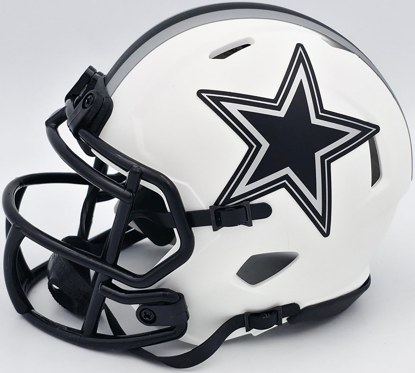 Roger Staubach Autographed Dallas Cowboys Lunar Eclipse White Speed Mini Helmet Beckett BAS Witness #WK18256