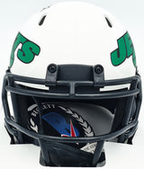 Michael Carter Autographed New York Jets Lunar Eclipse White Speed Mini Helmet Beckett BAS Witness #WM68438
