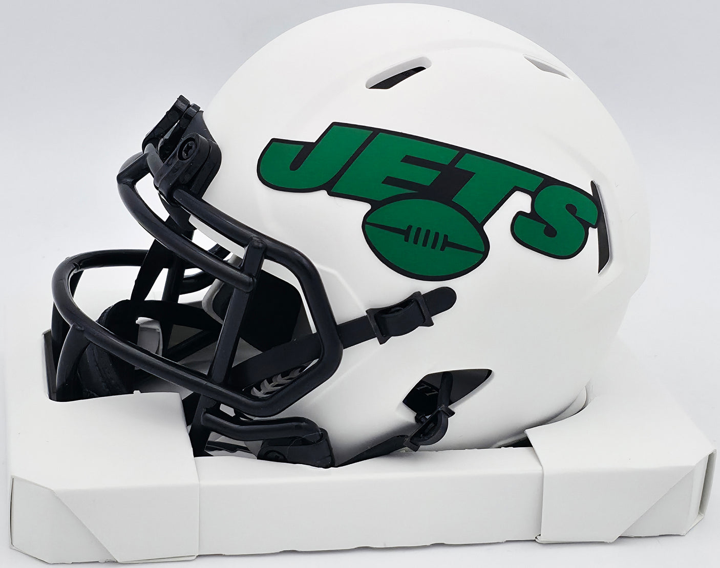 Michael Carter Autographed New York Jets Lunar Eclipse White Speed Mini Helmet Beckett BAS Witness #WM68438