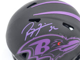Ray Lewis Autographed Baltimore Ravens Eclipse Black Speed Mini Helmet Beckett BAS Witness #WS48644