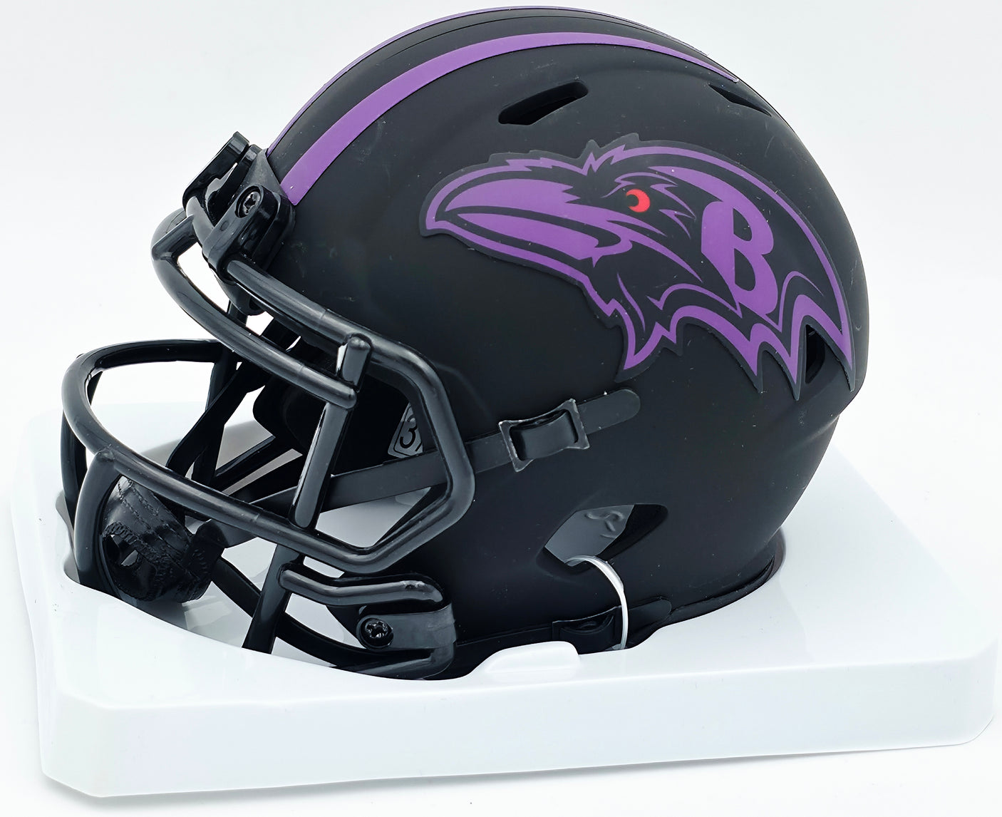Ray Lewis Autographed Baltimore Ravens Eclipse Black Speed Mini Helmet Beckett BAS Witness #WS48644