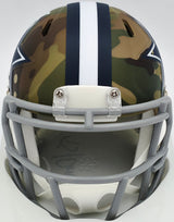 Tony Dorsett Autographed Dallas Cowboys Camo Brown Speed Mini Helmet Beckett BAS Witness #WY84410