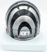 Boomer Esiason Autographed Cincinnati Bengals Flash Silver Speed Mini Helmet Beckett BAS Witness #WZ53641
