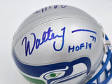 Steve Hutchinson & Walter Jones Autographed Seattle Seahawks Throwback Silver Mini Helmet Beckett BAS QR #BS30345