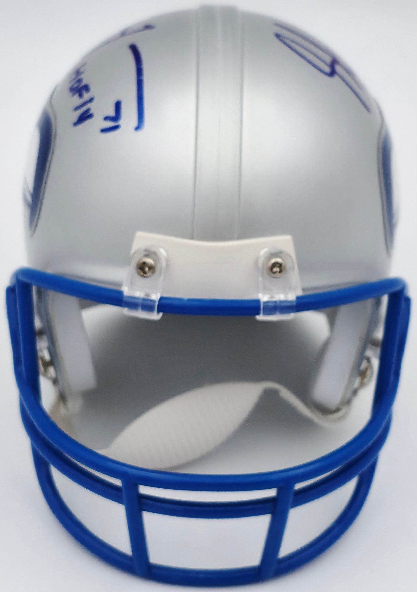 Steve Hutchinson & Walter Jones Autographed Seattle Seahawks Throwback Silver Mini Helmet Beckett BAS QR #BS30345