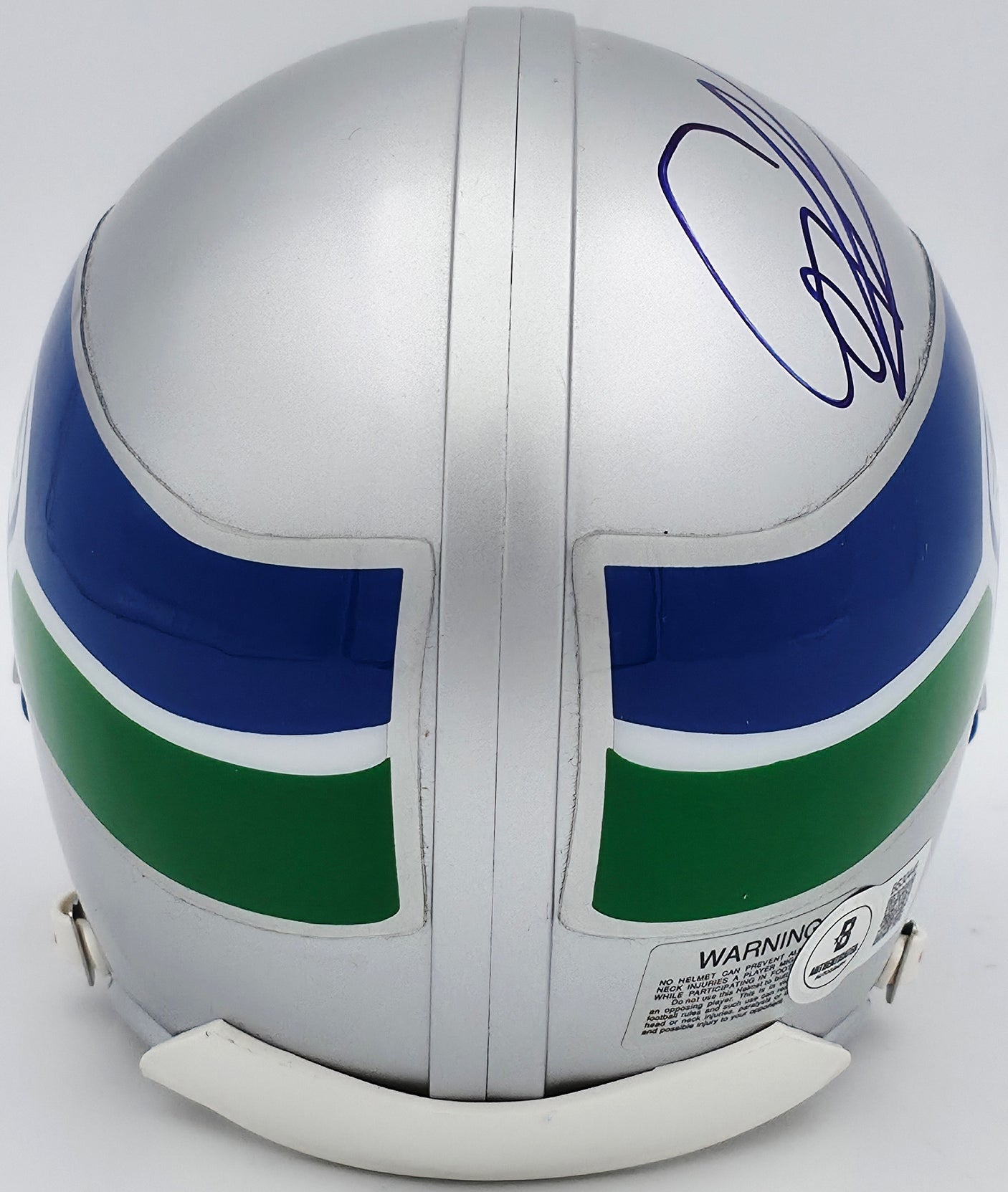 Cortez Kennedy Autographed Seattle Seahawks Throwback Silver Mini Helmet Beckett BAS QR #BS30446