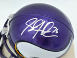 Steve Hutchinson Autographed Minnesota Vikings Purple Mini Helmet Beckett BAS QR #BS30342