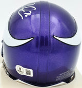Steve Hutchinson Autographed Minnesota Vikings Purple Mini Helmet Beckett BAS QR #BS30342