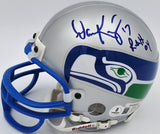 Dave Krieg Autographed Seattle Seahawks Throwback Silver Mini Helmet "ROH 04" Beckett BAS QR #BS30439