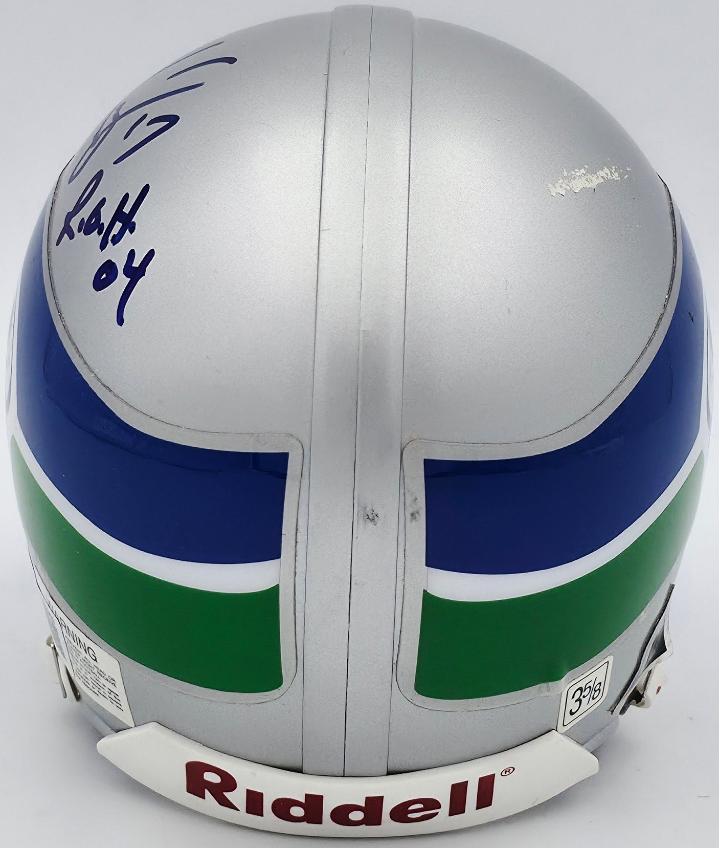 Dave Krieg Autographed Seattle Seahawks Throwback Silver Mini Helmet "ROH 04" Beckett BAS QR #BS30439
