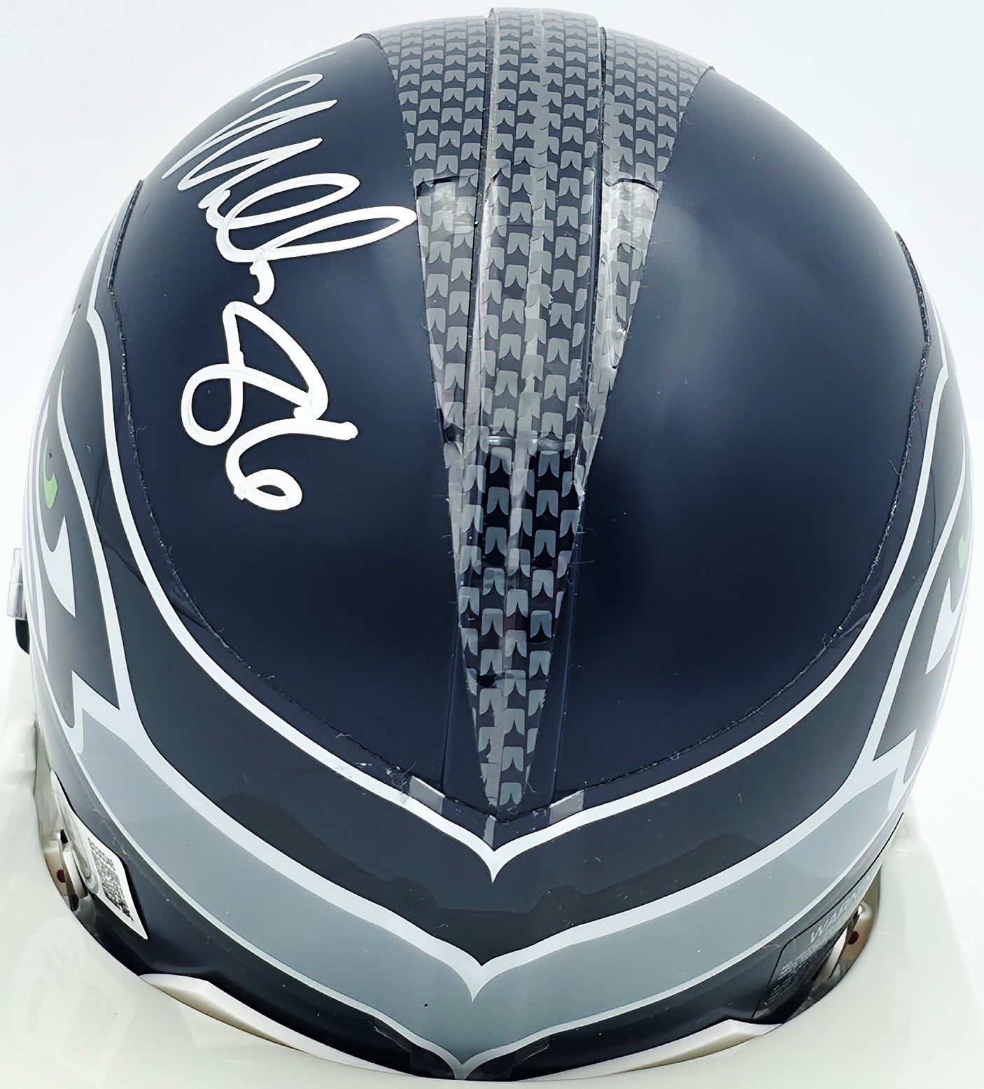 Zach Miller Autographed Seattle Seahawks Blue Mini Helmet Beckett BAS QR #BS30348