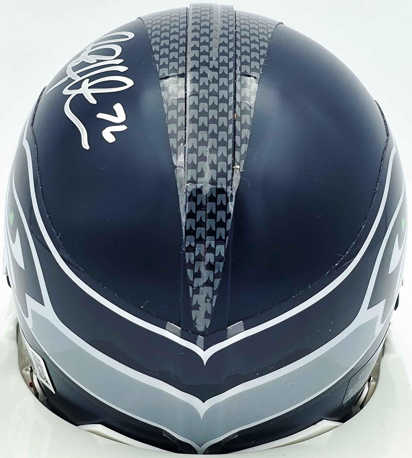Steve Hutchinson Autographed Seattle Seahawks Blue Mini Helmet Beckett BAS QR #BS30344