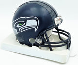 Steve Hutchinson Autographed Seattle Seahawks Blue Mini Helmet Beckett BAS QR #BS30344