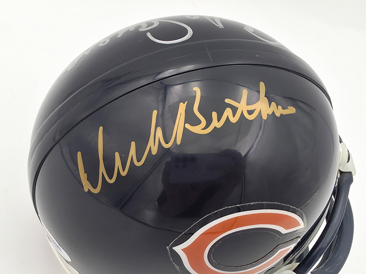 Dick Butkus & Gale Sayers Autographed Chicago Bears Blue Mini Helmet Beckett BAS #AE16659