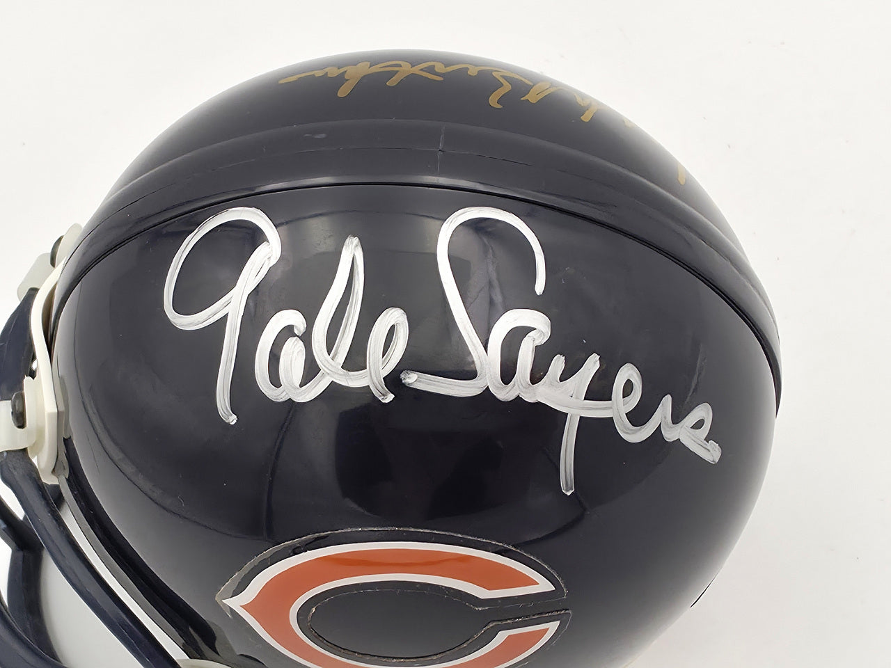 Dick Butkus & Gale Sayers Autographed Chicago Bears Blue Mini Helmet Beckett BAS #AE16659