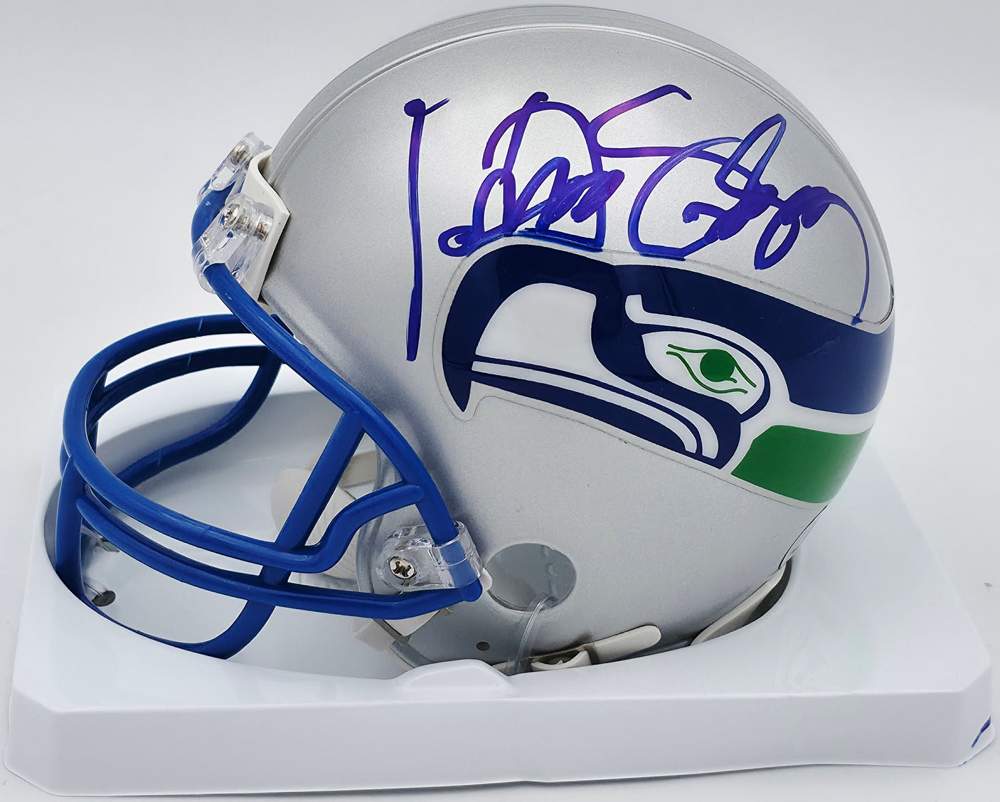 Kenny Easley Autographed Seattle Seahawks Throwback Silver Mini Helmet Beckett BAS QR #BS30071