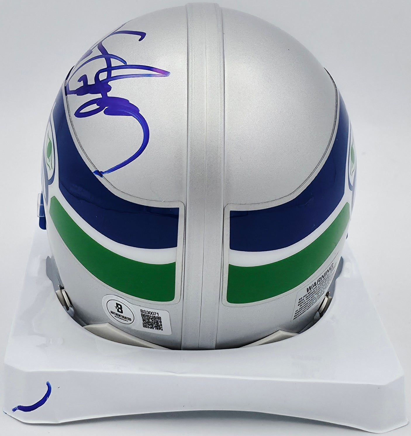 Kenny Easley Autographed Seattle Seahawks Throwback Silver Mini Helmet Beckett BAS QR #BS30071