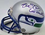 Shawn Springs Autographed Seattle Seahawks Throwback Silver Mini Helmet "Go Hawks" Beckett BAS QR #BS30447