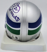 Shawn Springs Autographed Seattle Seahawks Throwback Silver Mini Helmet "Go Hawks" Beckett BAS QR #BS30447