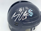 Shane Wright Autographed Seattle Kraken Blue Mini Helmet Beckett BAS QR #BS30084