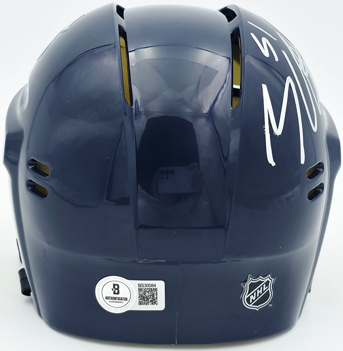 Shane Wright Autographed Seattle Kraken Blue Mini Helmet Beckett BAS QR #BS30084