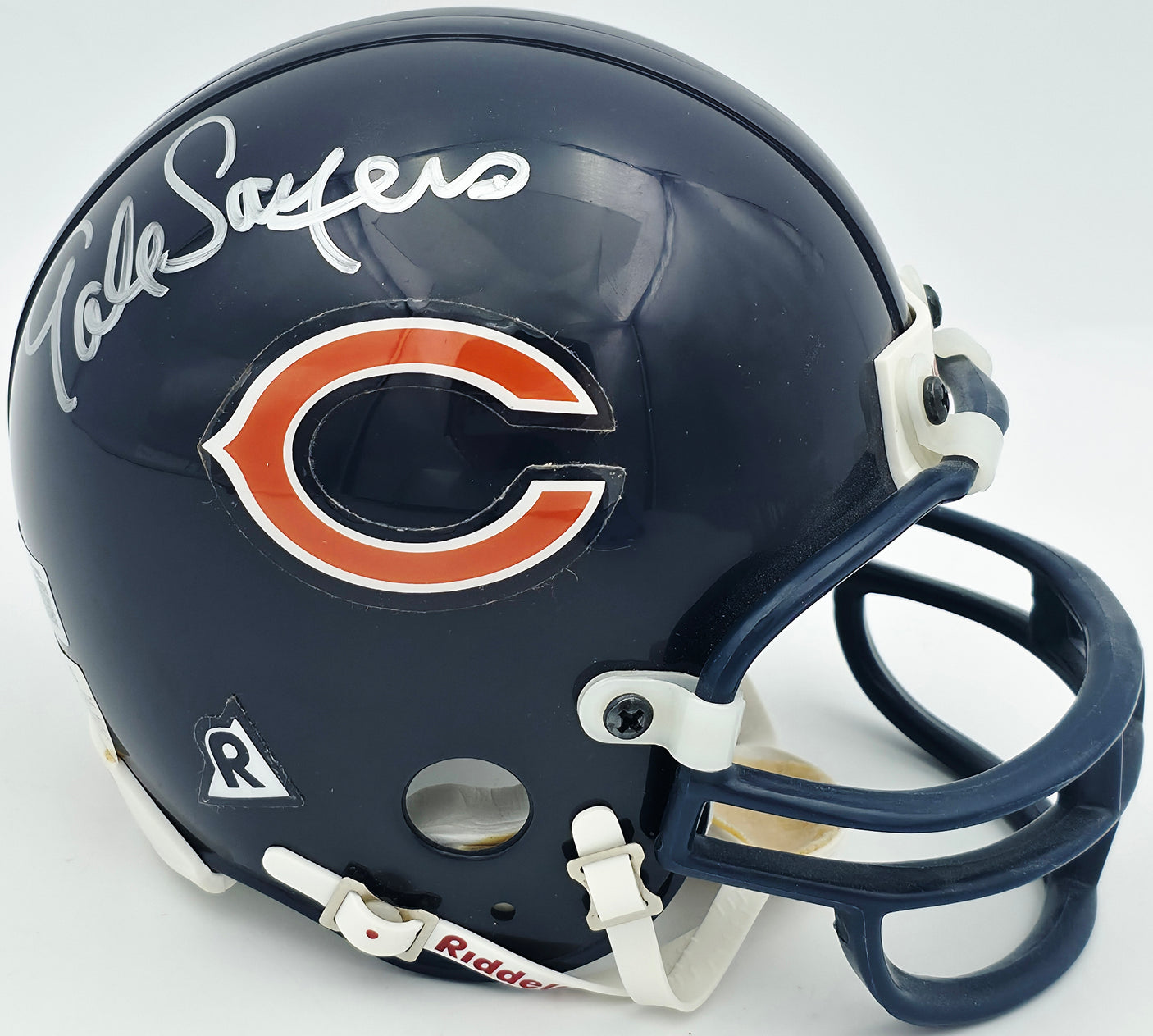 Dick Butkus & Gale Sayers Autographed Chicago Bears Blue Mini Helmet Beckett BAS #AE16660