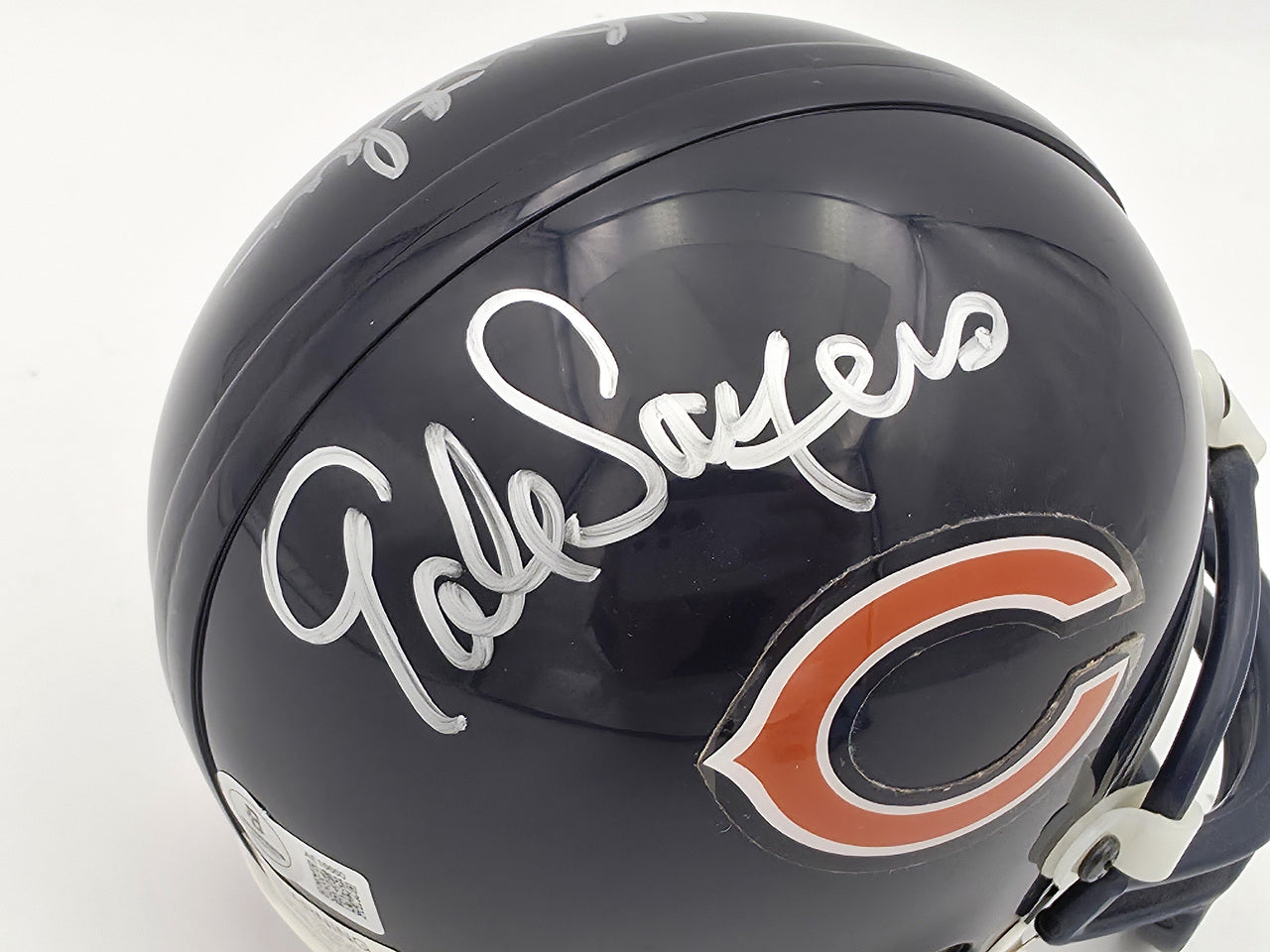 Dick Butkus & Gale Sayers Autographed Chicago Bears Blue Mini Helmet Beckett BAS #AE16660