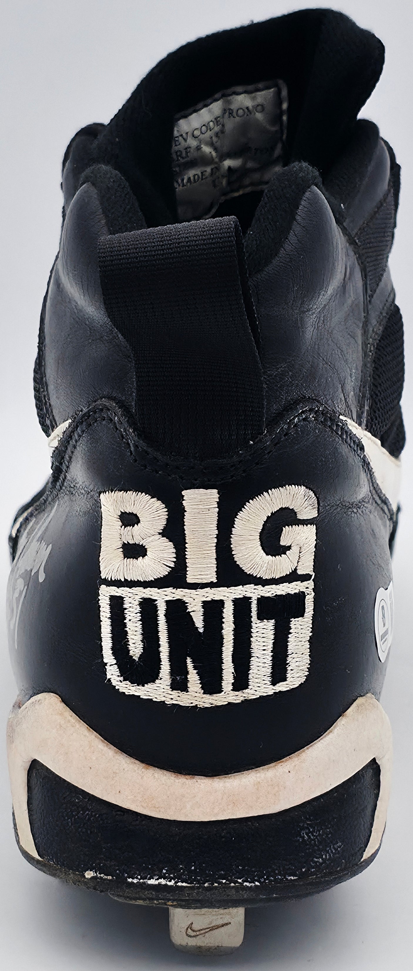 Randy Johnson Autographed Game Used Black Nike Cleat Seattle Mariners "#51" Big Unit Logo Size 13 Beckett BAS QR #BS30296