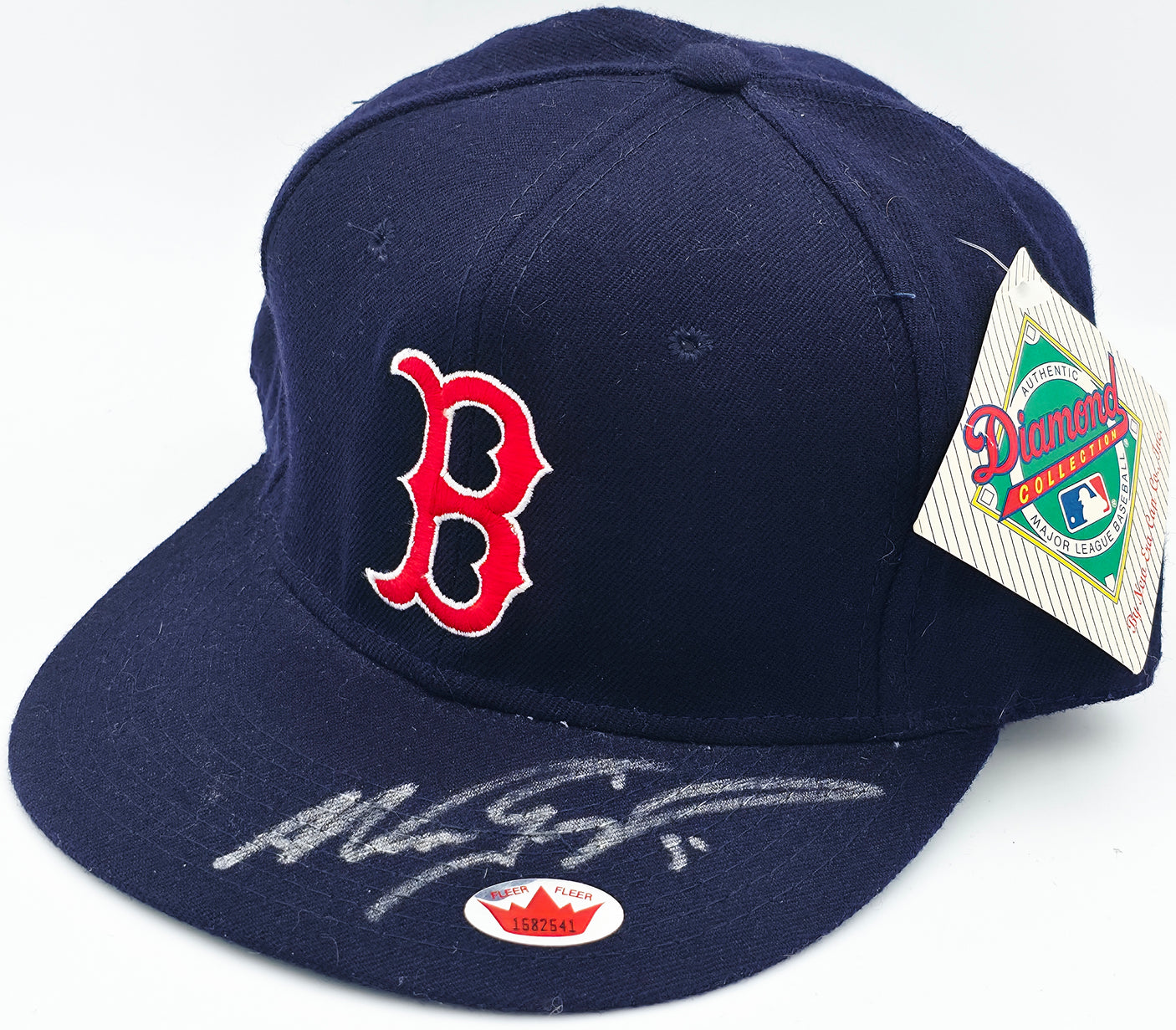Nomar Garciaparra Autographed Navy Blue Fleer New Era Hat Boston Red Sox Beckett BAS QR #BS30302