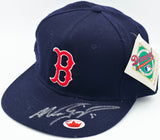 Nomar Garciaparra Autographed Navy Blue Fleer New Era Hat Boston Red Sox Beckett BAS QR #BS30302