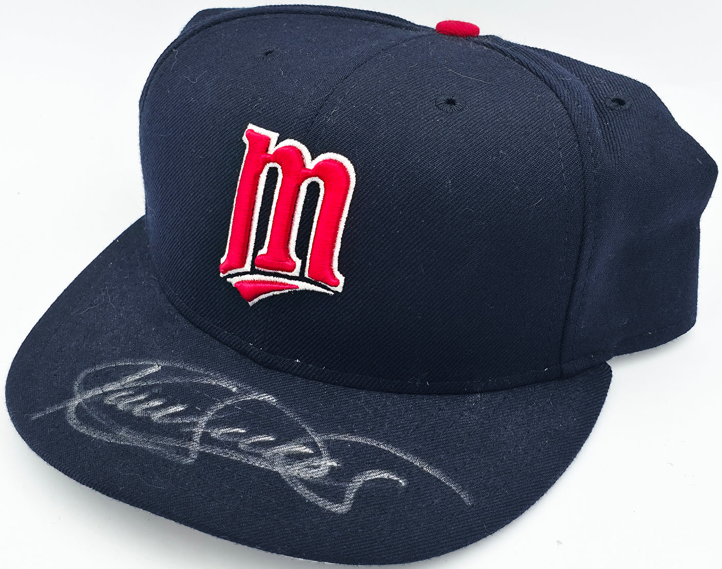 Kirby Puckett Autographed Navy Blue Fleer New Era Hat Minnesota Twins Beckett BAS #AE16683