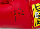 George Foreman Autographed Red Everlast Boxing Glove LH Beckett BAS QR #BS30352
