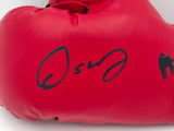 Oscar De La Hoya Autographed Red Everlast Boxing Glove LH Beckett BAS QR #BS30351