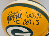 Reggie White Autographed Green Bay Packers Yellow Full Size Authentic Helmet Beckett BAS #AE16696