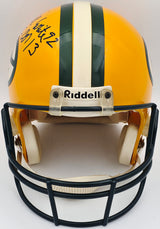 Reggie White Autographed Green Bay Packers Yellow Full Size Authentic Helmet Beckett BAS #AE16696
