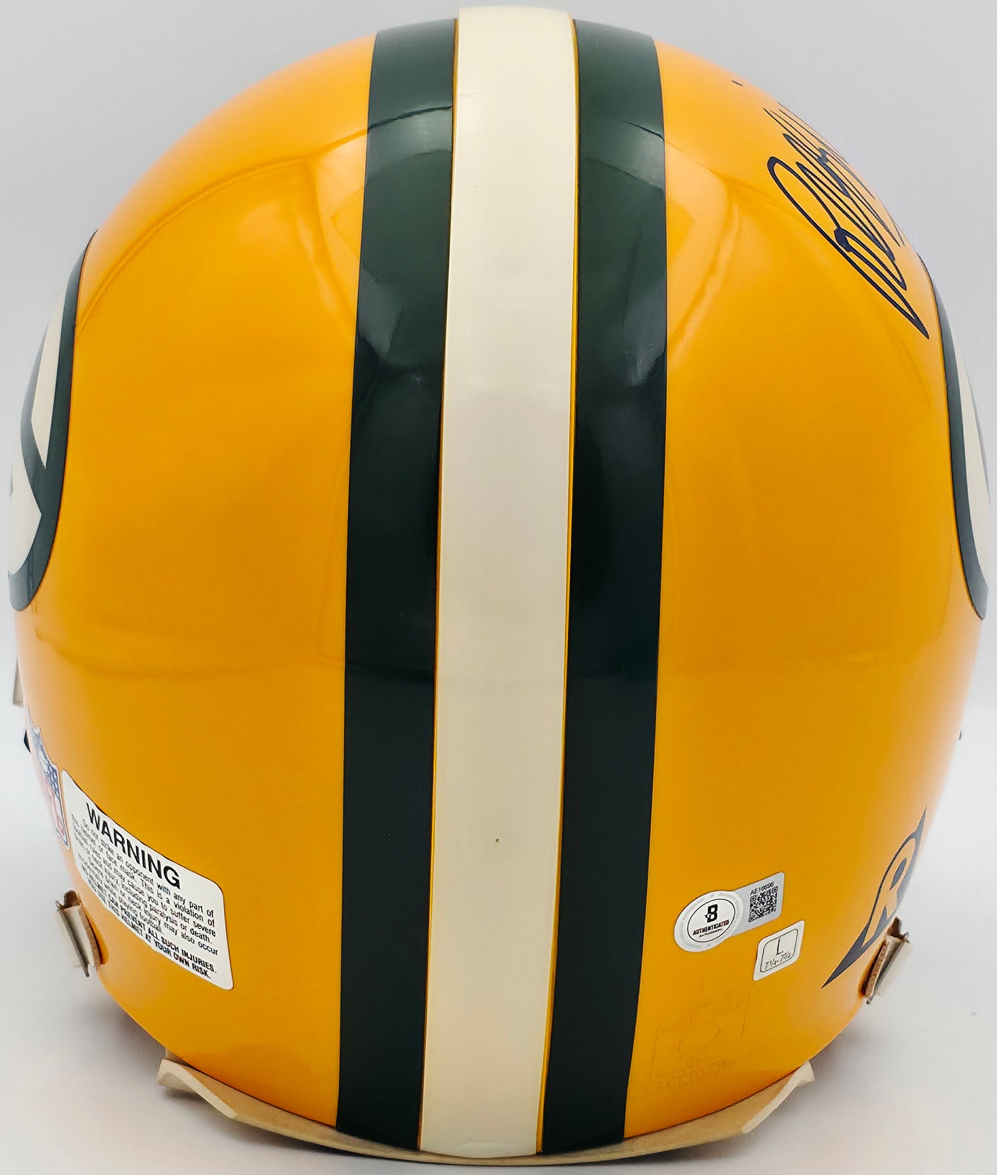 Reggie White Autographed Green Bay Packers Yellow Full Size Authentic Helmet Beckett BAS #AE16696
